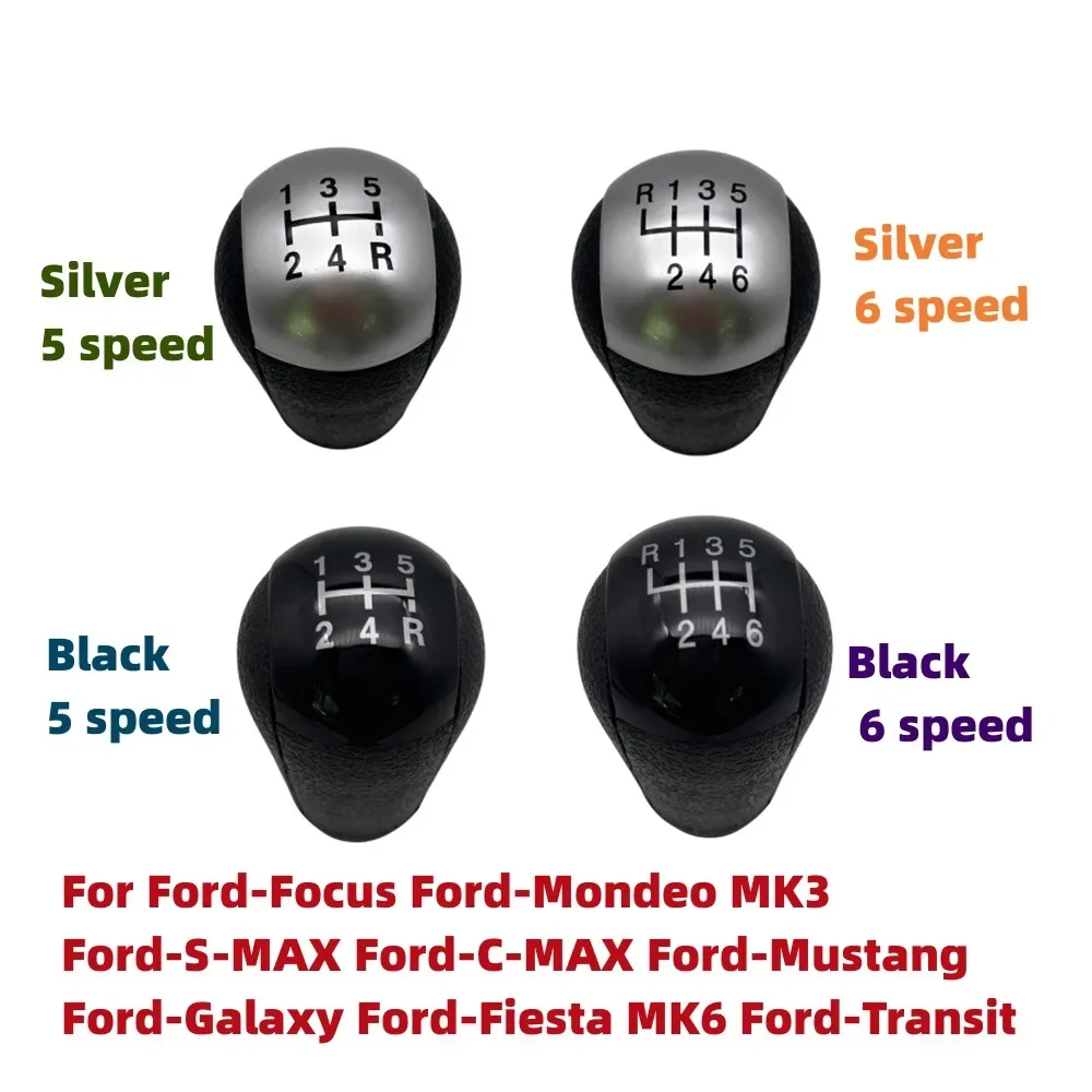 Manual Gear Shift Knob 5/6 Speed For Ford-Mondeo MK3 2000-2007 For Ford-Focus 2005-2012 Gear Stick Head Shifter Lever Handle