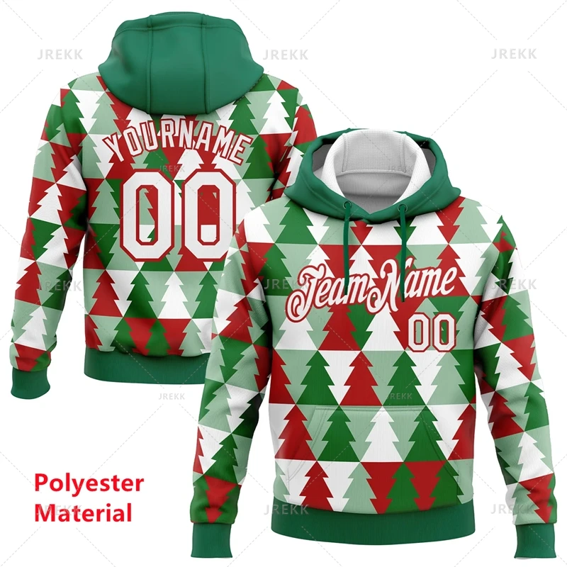 Custom Name Christmas Hoodie For Men 2026 New Funny 3D Printed Pullover Sweatshirt Women Personalized Street Casual Hoodies