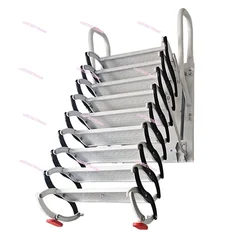 Wall-mounted indoor and outdoor attic telescopic stairs Household thickened folding tensile lifting and shrinking invisible