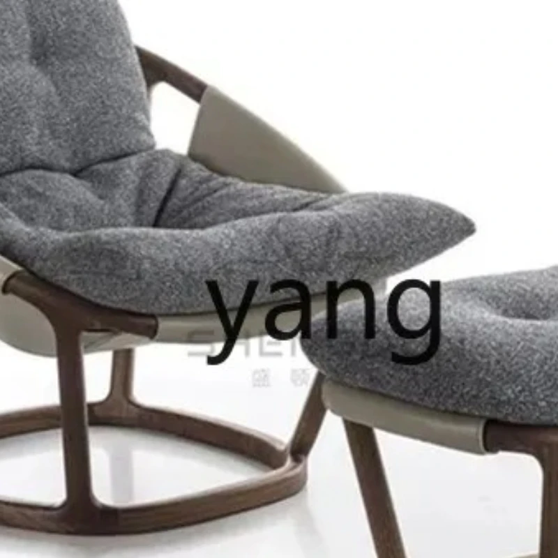 

LMM Solid Wood Single-Seat Sofa Chair Saddle Leather Leisure Chair Designer Hotel Sales Office Art