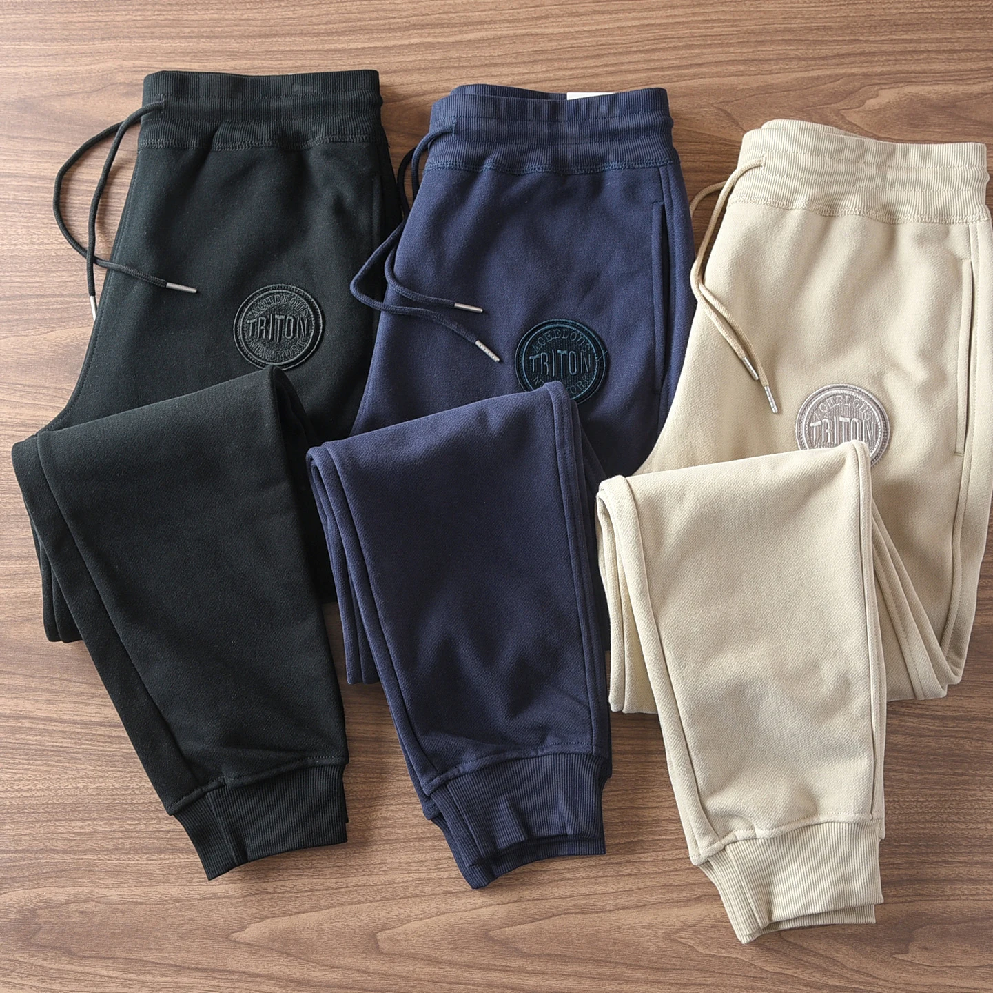 

2025 Autumn New American Retro Heavyweight Letter Embroidery Thickened Sweatpants Men's Drawstring Sport Casual Ankle-tied Pants