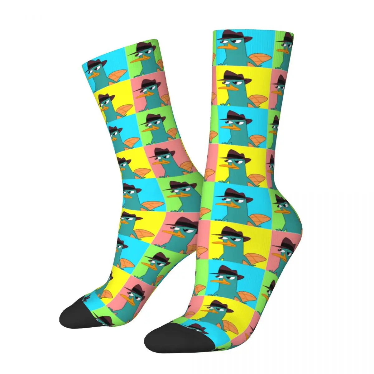 Perry The Platypus Collage Socks Men Women Fashion Cartoon Socks Harajuku Spring Summer Autumn Winter Middle Tube Socks Gift