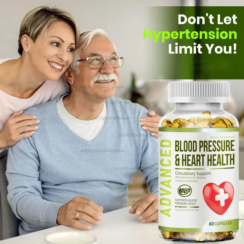 

60capsules Blood Pressure Support Supplement Using Hawthorn Berries and Hibiscustosupport Blood Pressure and Healthy Circulation