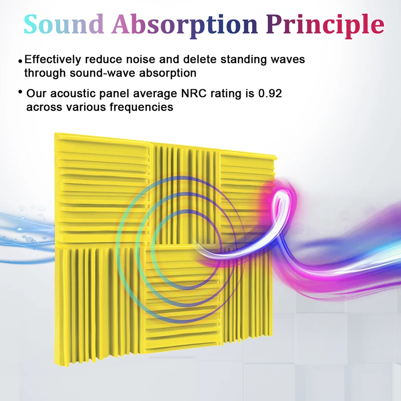 Samoprzylepne panele ścienne 6/12/24 szt., izolacja akustyczna w pomieszczeniu z izolacją akustyczną, muzyka studyjna domowa wyściółka pianka akustyczna