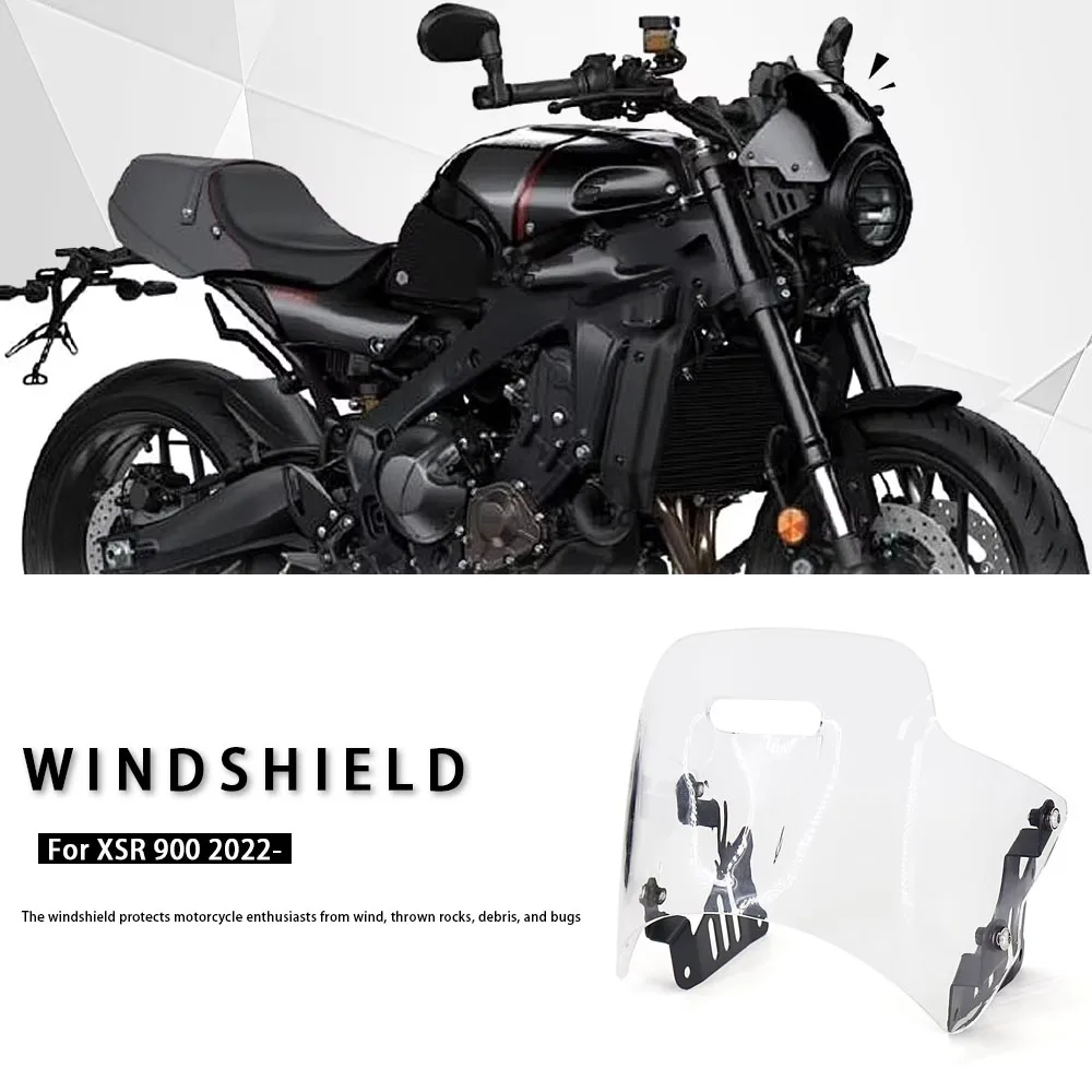 

For Yamaha XSR 900 xsr900 Motorcycle Accessories Wind Deflector Flyscreen with Bracket Windshield Windscreen XSR900 2022 2023