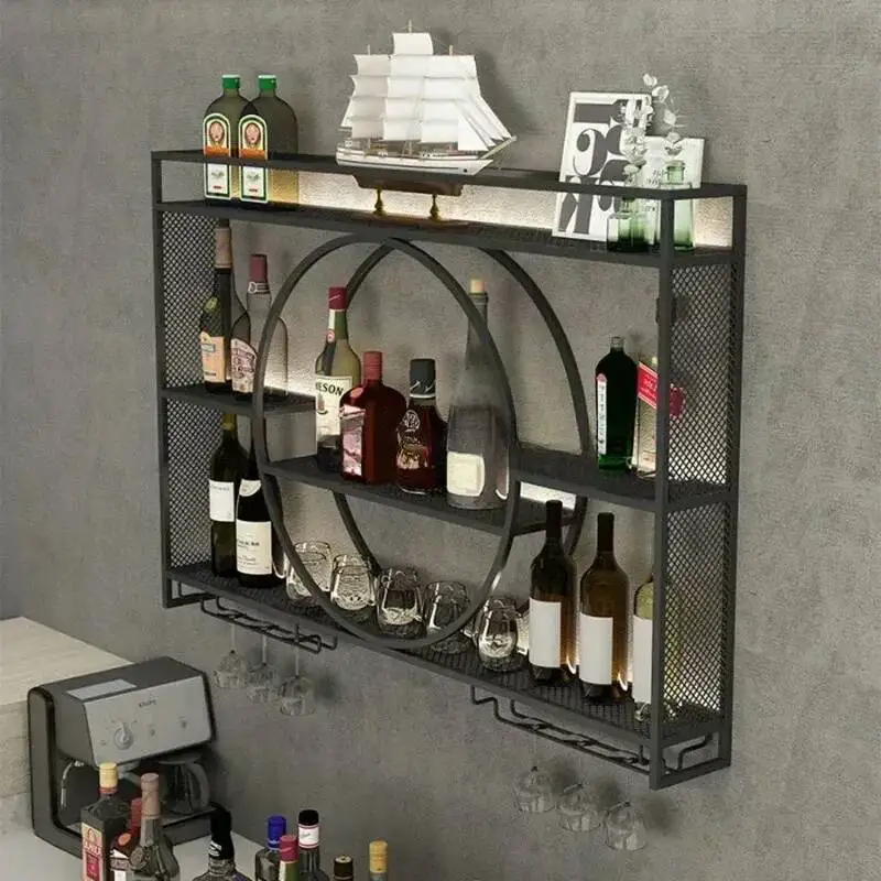 Wall Mounted Wrought Iron Display Rack,wall Mounted Wine Cabinet,restaurant,wall Mounted Shelf,restaurant Bar Counter,wine Rack