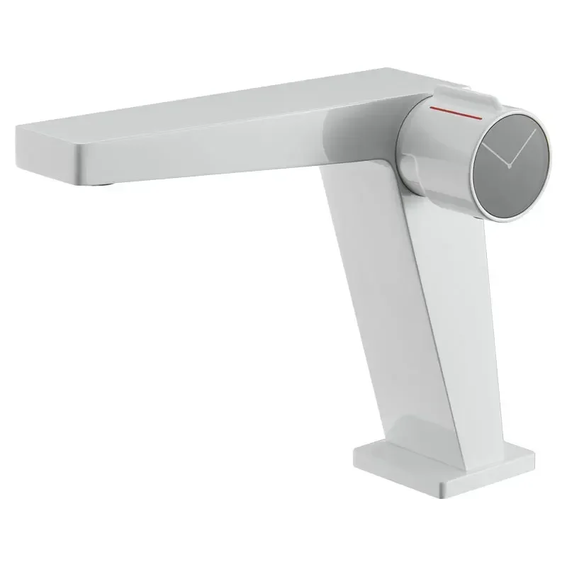 

All copper basin faucet, toilet bathroom cabinet, sink, faucet simple white