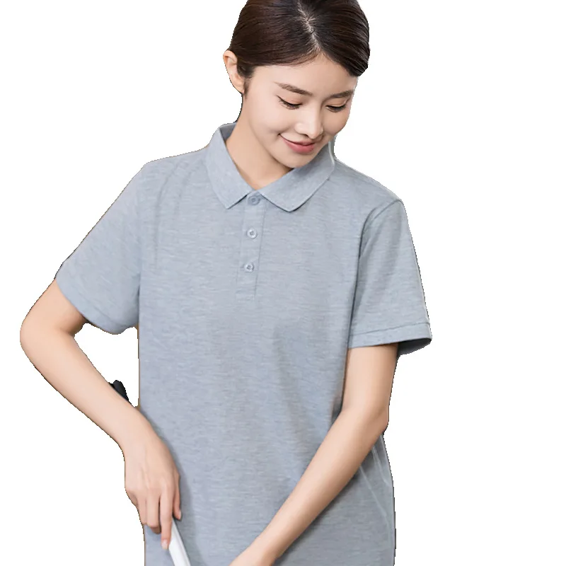 ラペル半袖Tシャツ清掃制服プロパティ管理モールホテル客室クリーナー作業服夏薄いワークシャツ
