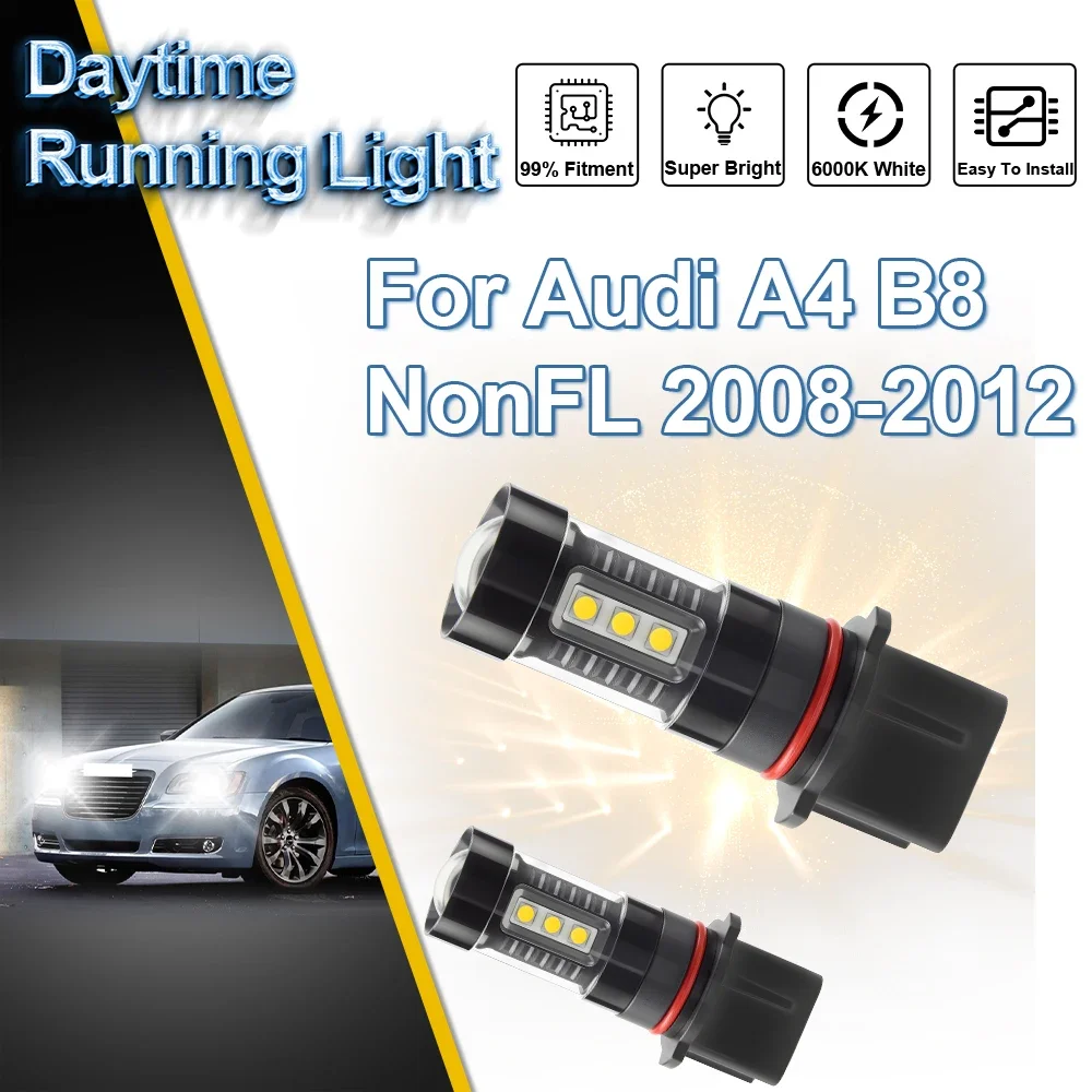 

Мини-мигающие светодиодные дневные ходовые огни для Audi A4 B8 NonFL 2008 2009 2010 2011 2012, высокое качество, супер яркий, простой в установке