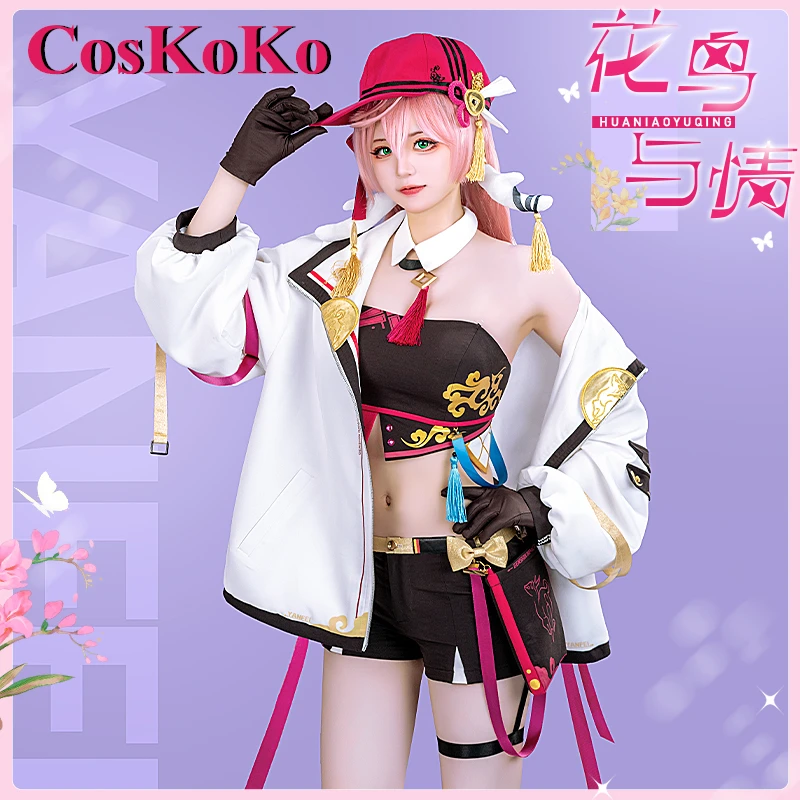 CosKoKo Yanfei Cosplay Game Genshin Impact Costume Flowers Birds And Love Sweet Nifty Uniform Daily Wear Role Play Clothing New