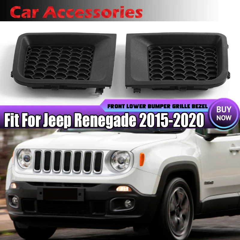 

Left And Right Front Bumper Beze Lower Grille Black Fit For Jeep Renegade 2015-2020 5XB62LXHAA 5XB63LXHAA 735618579L 735618580R