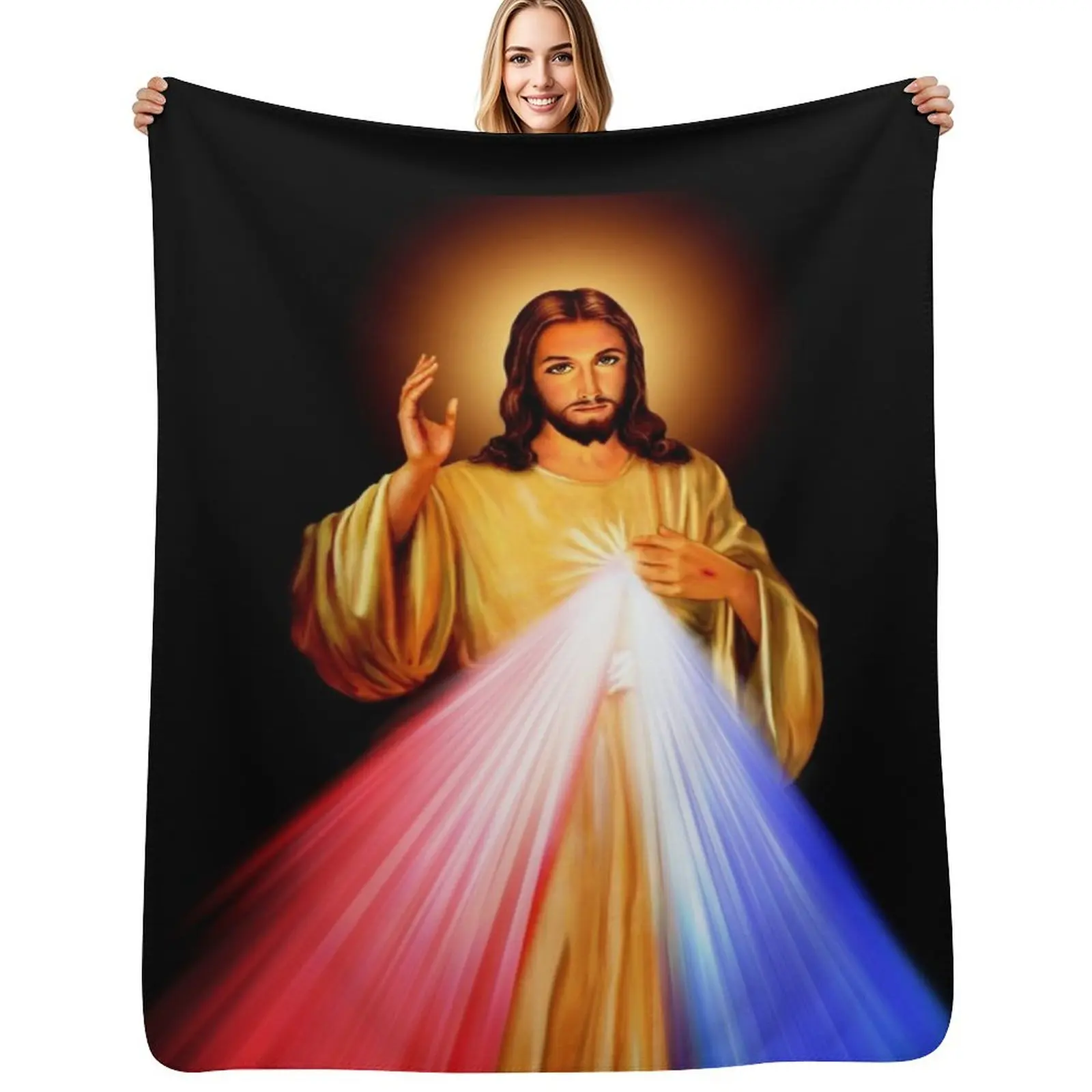 

The Divine Mercy, Jesus I trust in You, Saint Faustina, Divine Mercy Throw Blanket For Sofa Thin Winter beds Polar Blankets