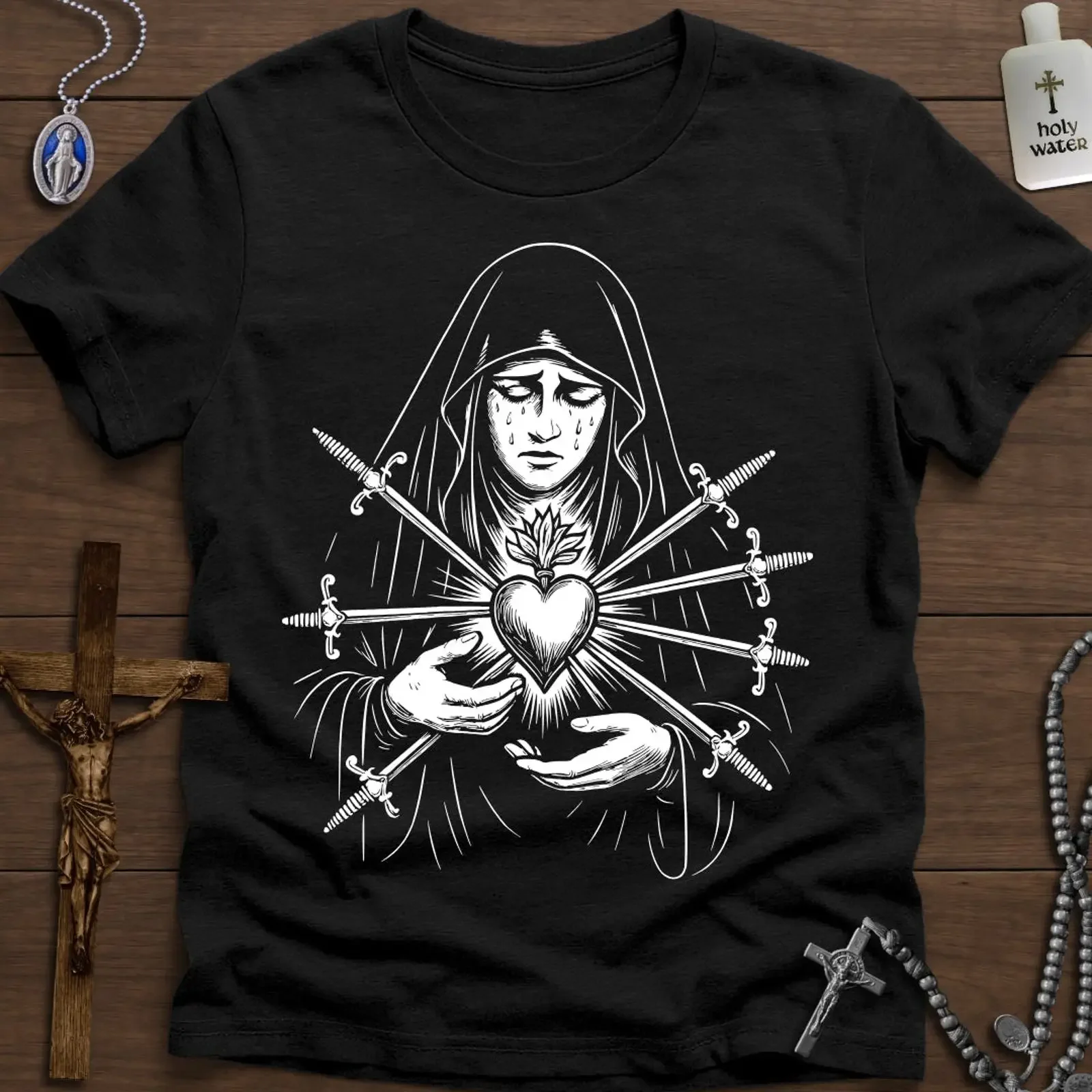 Винтажная футболка Mater Dolorosa с эффектом потертости, дышащая, мягкая, унисекс, удобная, с графическим принтом, повседневная, стильная, уличная одежда, топ для повседневной носки
