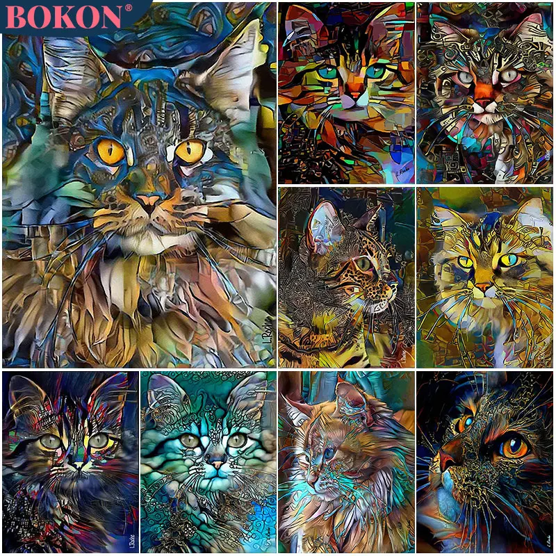 

Animal 5D Diamond Painting Fantasy Singular Cat Full Diamond Mosaic Diamond Embroidery Kit DIY Rhinestone Home Art Decoration