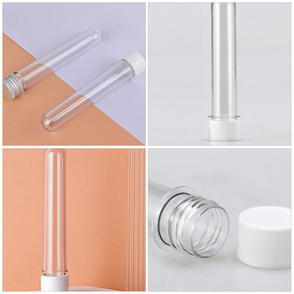 12 Pcs Candy Water Bottling Test Tubes with Lids Transparent Storage Caps Reusable Flask 1420X300X300CM