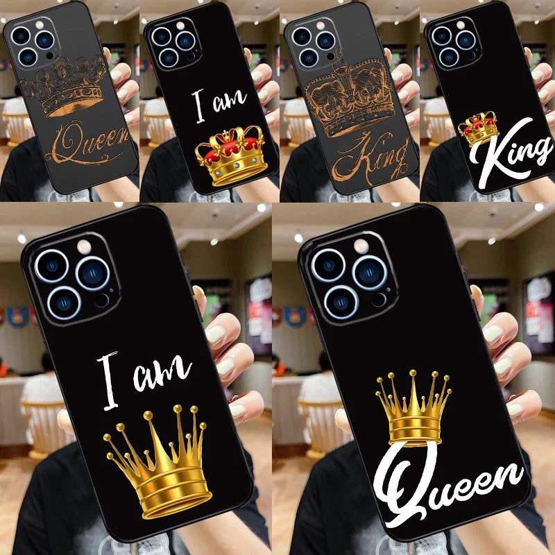 King Queen Crown Phone Case For Samsung Galaxy S25 S26 Ultra S20 S21 S22 S23 Plus S10 S25 FE S24 Ultra Cover