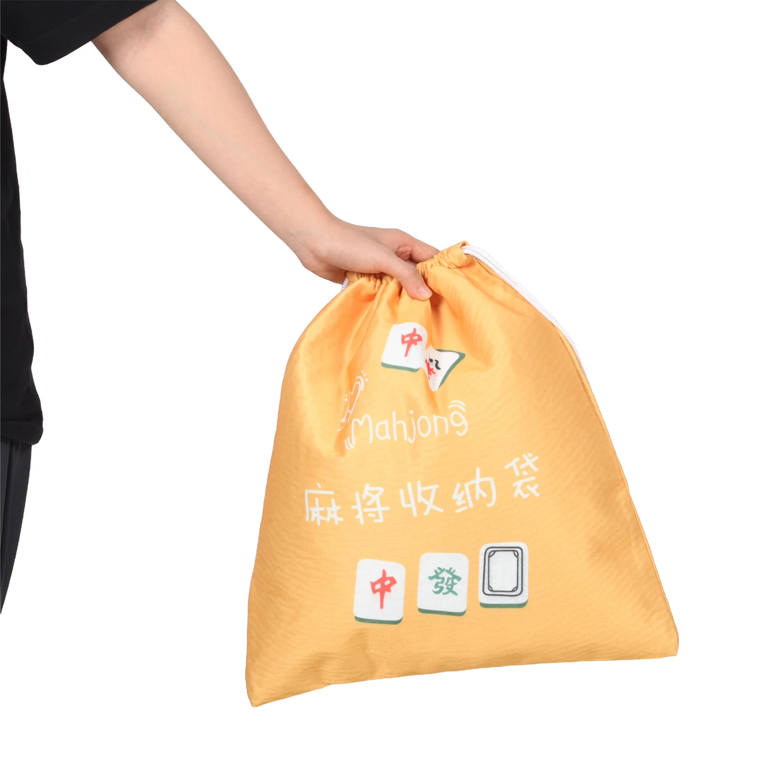 

Mahjong Storage Bag Large Drawstring Pouch Portable Fabric Holder For Tiles Dust Resistant Organizer Game Accessory Party