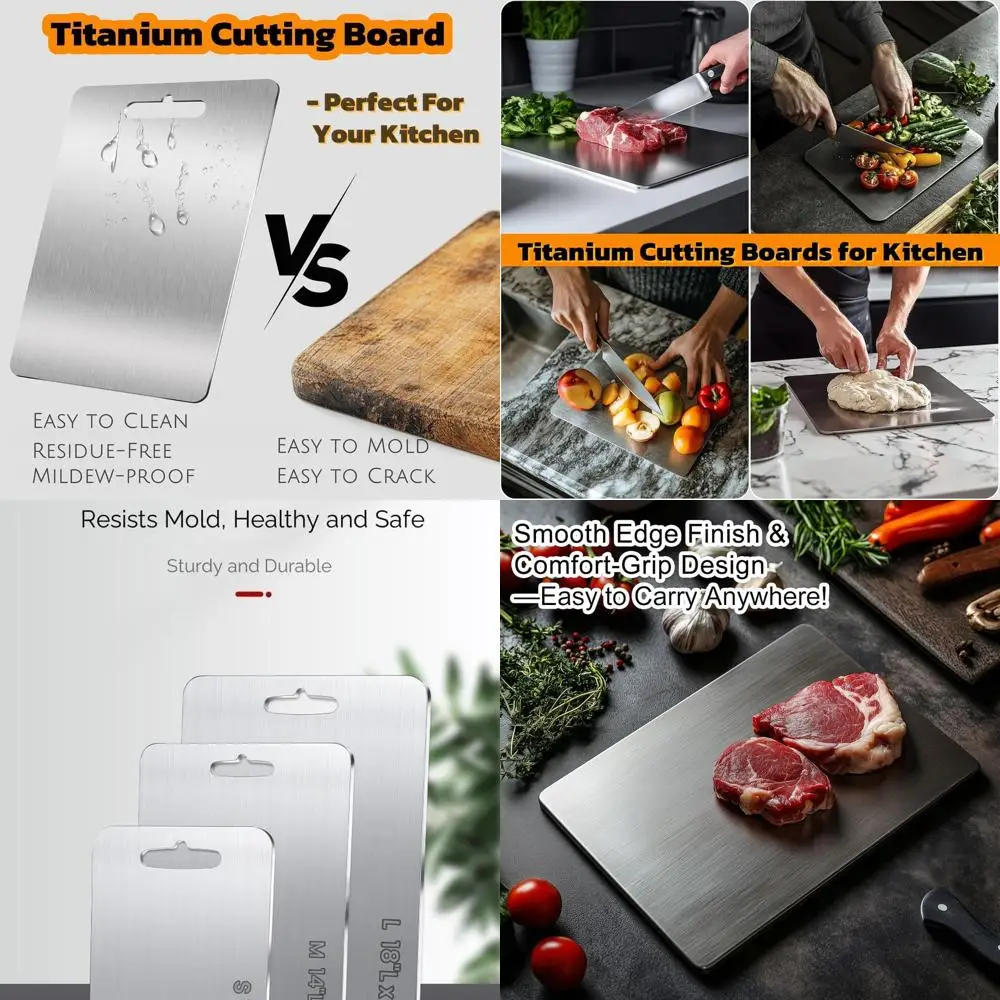 

Кухонная титановая разделочная доска для мяса, овощей, фруктов — идеально подходит для использования в помещении и на открытом воздухе