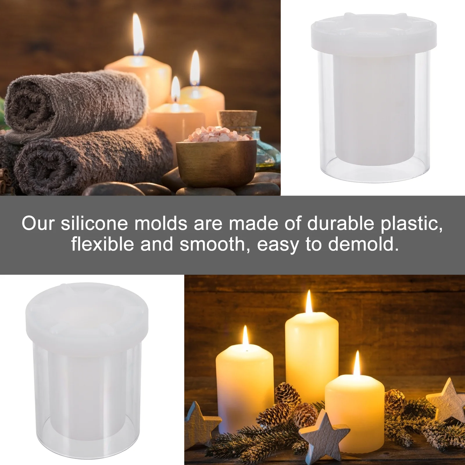 Tea Lights Candles Cylindrical Hollow Mold Handicraft Molds Plastic Scented Tapered