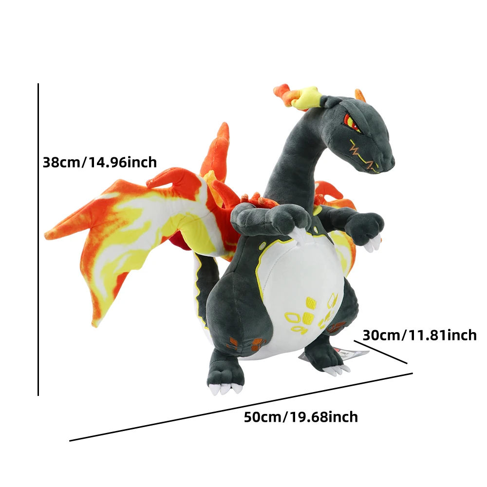 15 Inch Pokemon Gigantamax Charizard Stuffed Toy Shiny Charizard Plushie Toy Fire Breathing Dragon Anime Halloween Birthday Gift