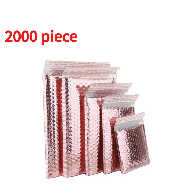 

20 00piece.Custom.Custom Printed Metallic Foil Rose Plastic Envelopes Mailing Padded Poly Bubble Mailer Bag