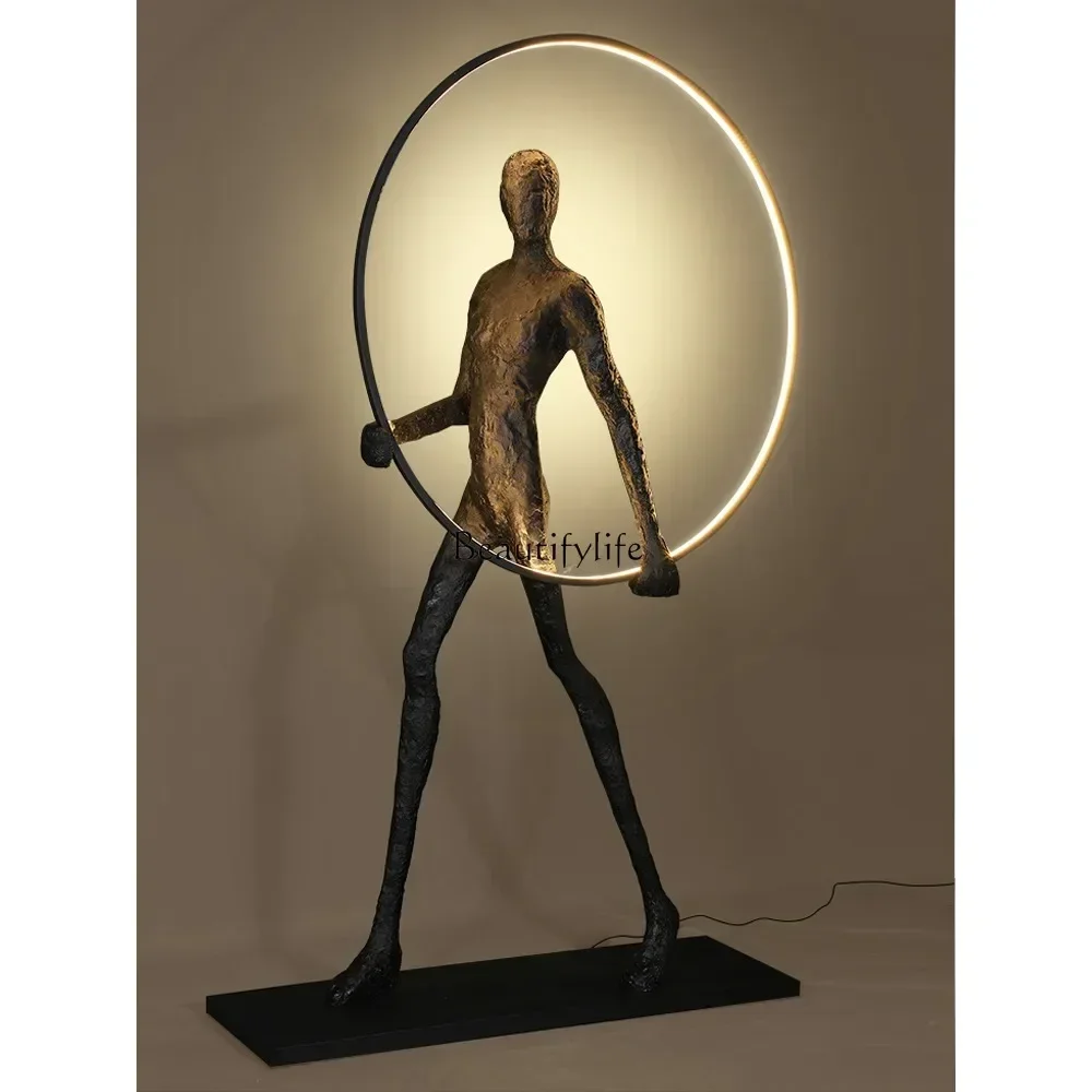 

New humanoid sculpture floor ornament luminous art living room ornament