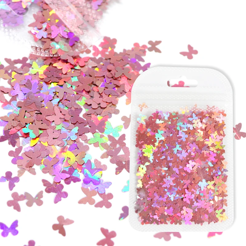 Resin Filler Sparkly Butterfly Sequins Glitter Colorful Epoxy Resin Decor Holographic 3D Handmade Jewelry Accessories Decoration