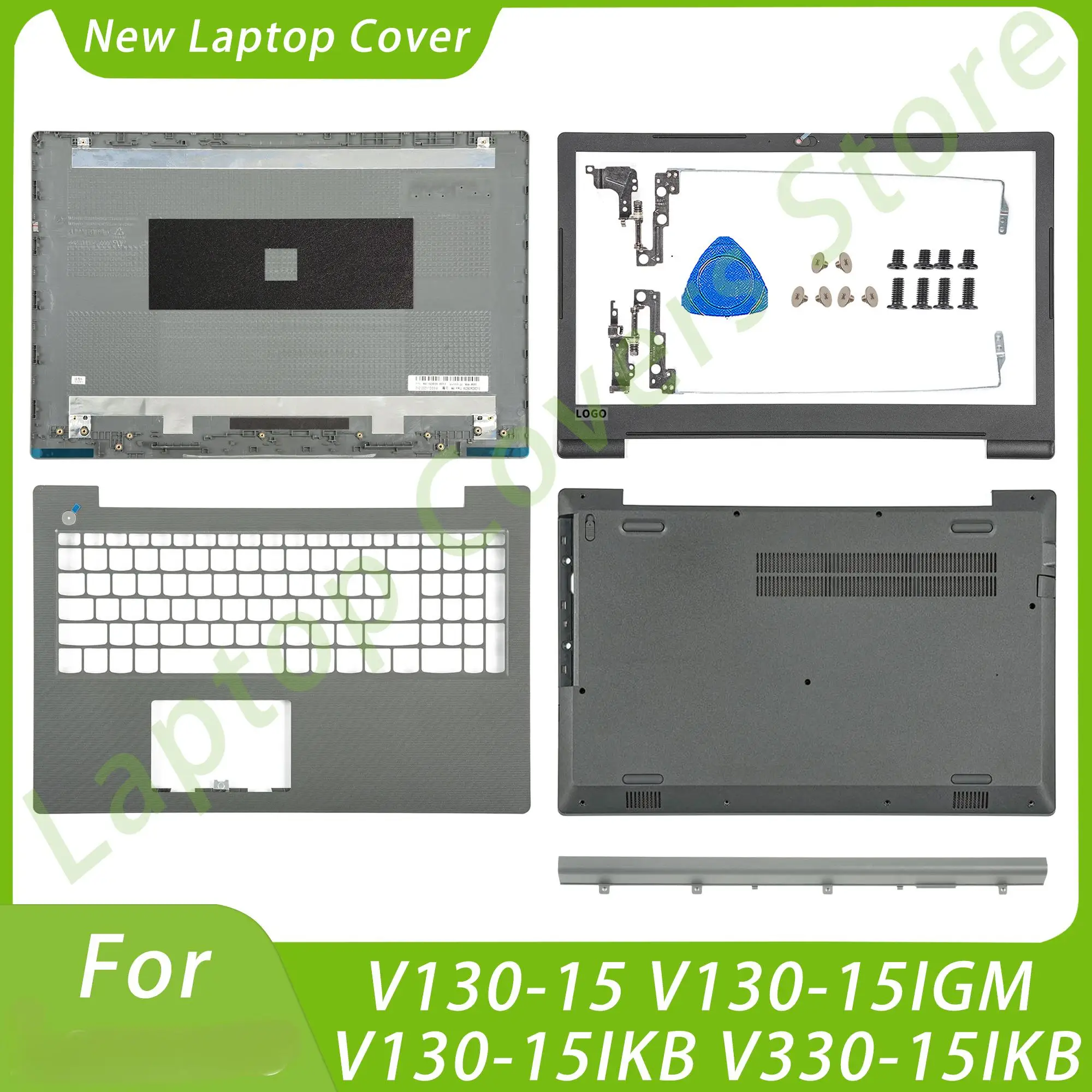 NEW For V130-15 V130-15IGM V130-15IKB LCD Back Cover/Bezel/Palmrest/Bottom Case Hinges/Hingecover Replace Gray