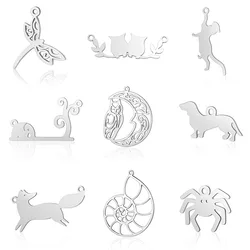 10pcs/Lot 3pcs/lot 316 Stainless Steel Dream Catcher Peacock Feather Earring Charm Wholesale Dragonfly Pendant for DIY Jewelry