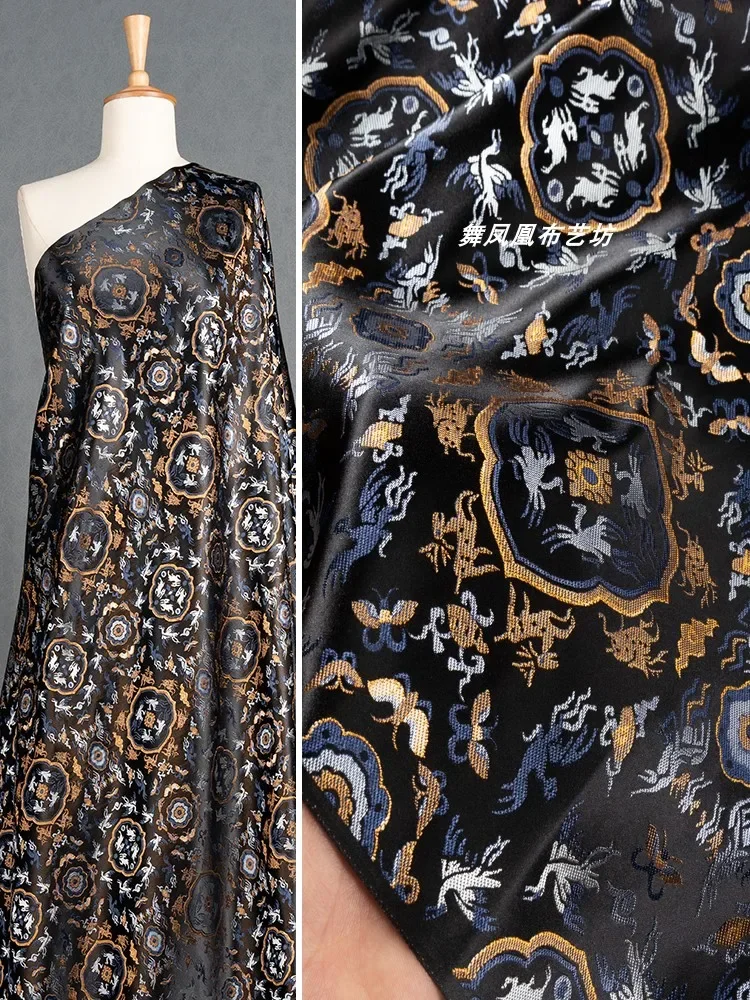 

Жаккардовая ткань для курток в китайском стиле, имитирующая песня, парчовая ткань для шитья, тканая парча для шитья ткани