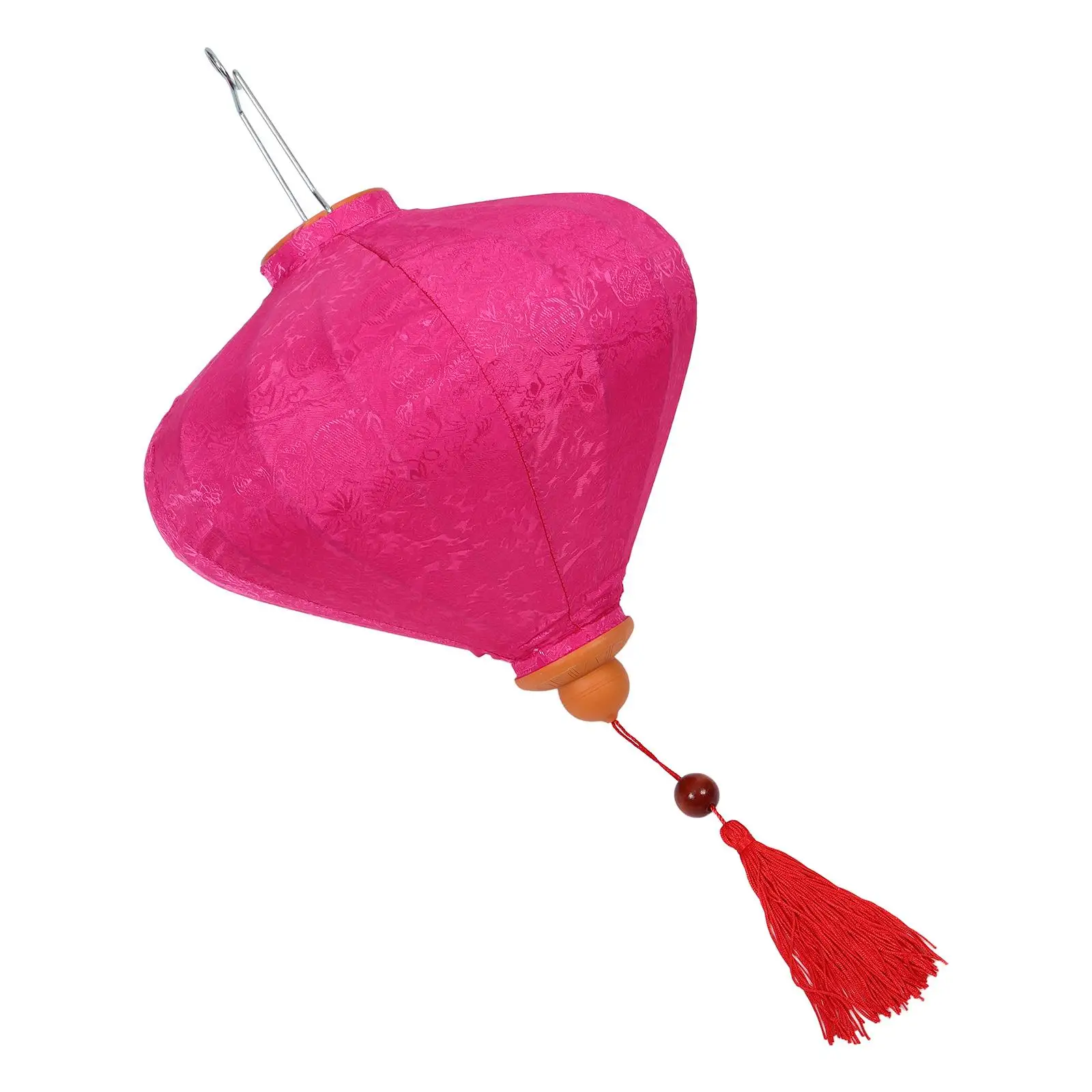 

Vietnamese Lantern Hanging Decorative Pink Big Cloth Elegant Floral Vintage Solar Lights Festival Wedding Party