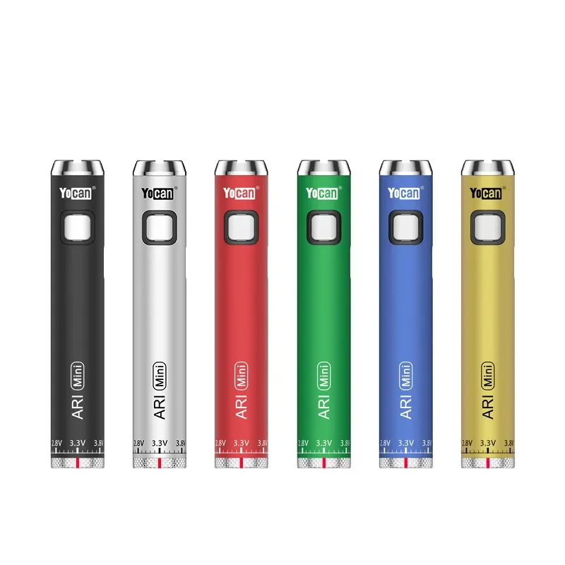 Original Yocan ARI Mini Vape Mod Battery 14mm 400mah Preheat Variable Voltage VV Batteries for 510 Thread Cartridges 20pcs Box