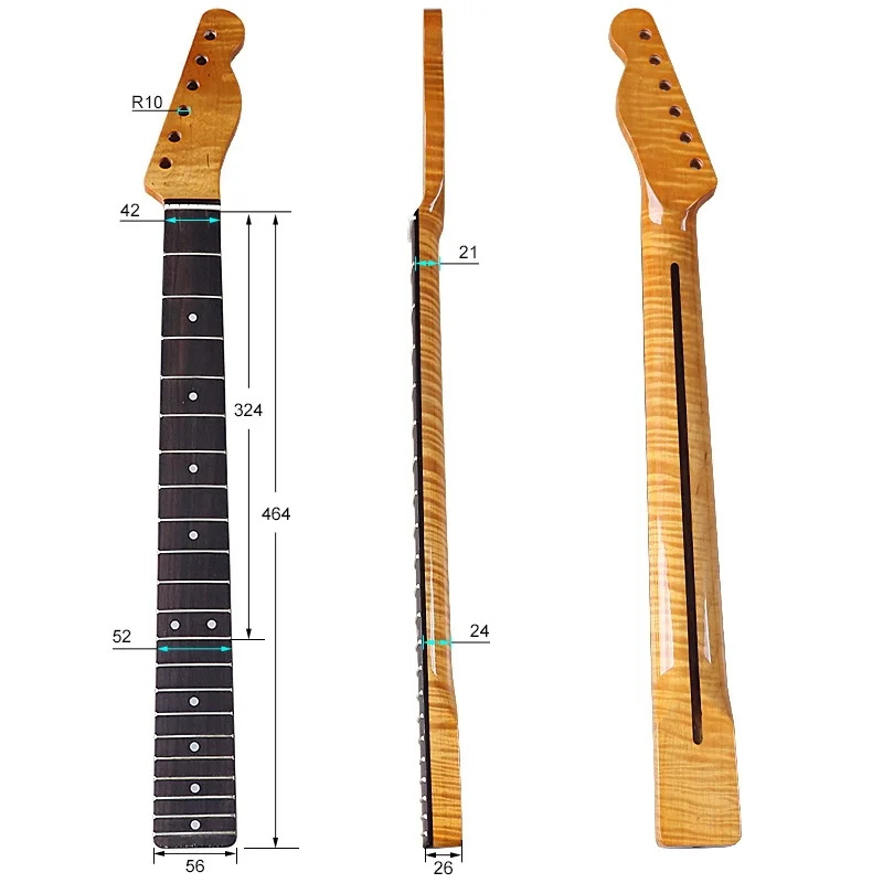 カナディアンタイガーメープルライトエレキギター,5.6ワイド,ネック,牛の骨,枕,ハンドル,日曜大工の改造,21製品