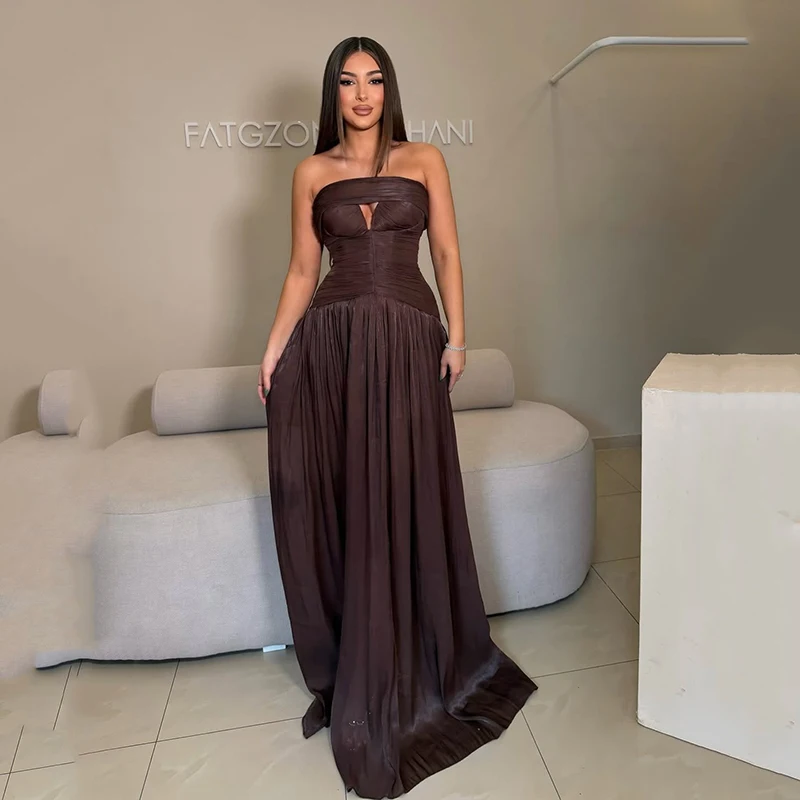 

Thinyfull Formal A-Line Prom Evening Dresses 2026 Strapless Floor Length Maxi Party Dress Night Cocktail Prom Gowns Customized