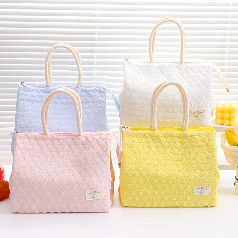 Macaron Insulated Lunch Bag Large Capacity Bento Tote for Work Student Fresh Keeping Mom Bag