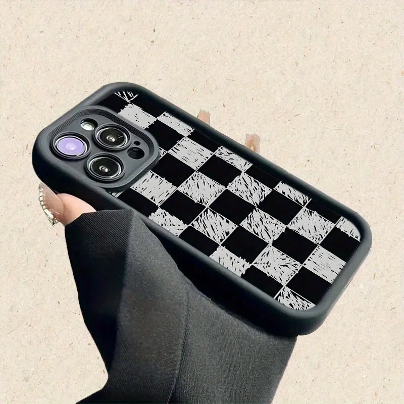 เคสโทรศัพท์มือถือลายตารางหมากรุก เหมาะสำหรับ iPhone 17 16 15 14 13 12 11Pro/ Max /Plus ป้องกันการตกกระแทกและกันแรงสั่นสะเทือน