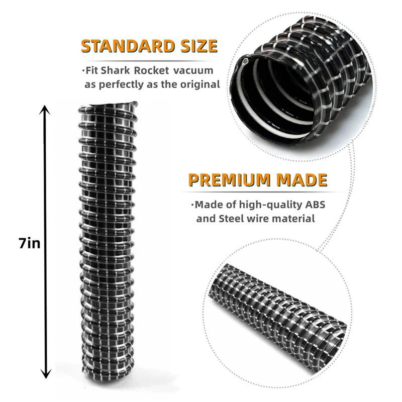AT17 2 قطعة خرطوم سفلي لصاروخ القرش HV300، HV301، HV302، HV320، HV321 مكنسة كهربائية بديلة خرطوم القناة السفلية 6x1.25 بوصة