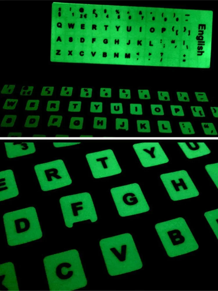 Autocollants de clavier Shoous pour ordinateur portable, espagnol, anglais, russe, arabe, français, clavier de bureau, veilleuse, anti-poussière