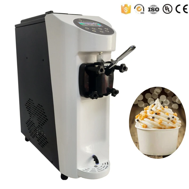 

110 В 220 В настольная машина для мороженого с одной головкой, маленькая машина для мороженого, мини-автоматическая конусная машина
