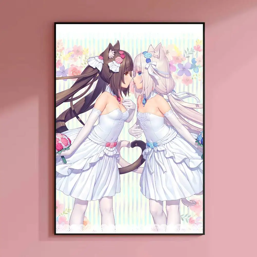 Chocola Vanilla N-Nekopara Poster HD-Leinwand-Wandkunst, wasserfester Druck für Schlafzimmer, Wohnzimmer, Heimdekoration, Geschenk – Detail 3