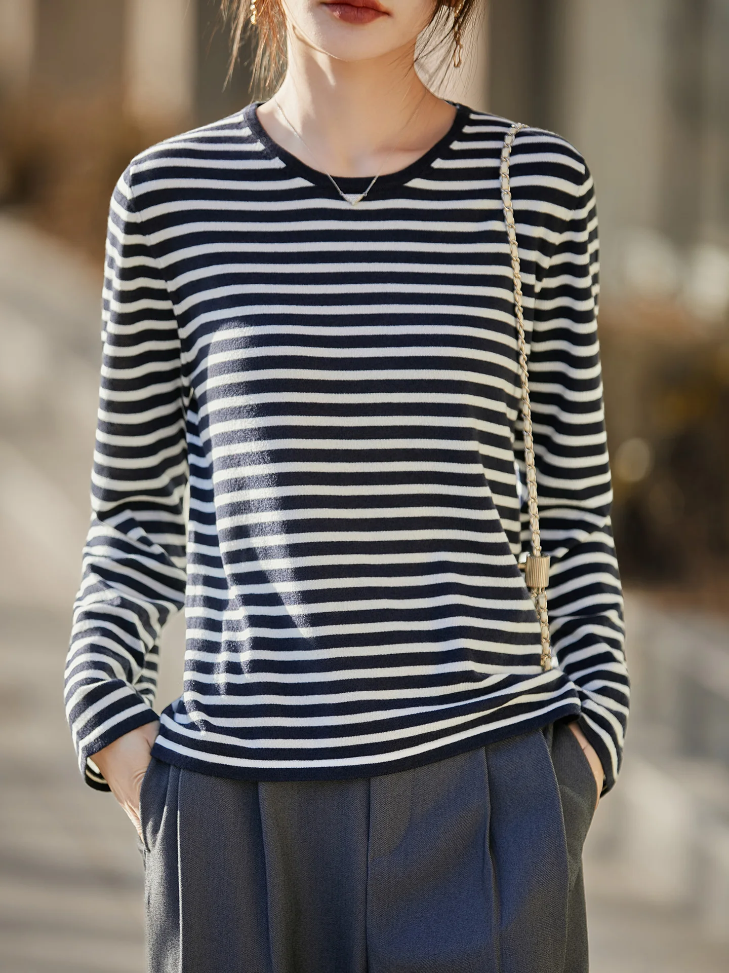 

Casual Spring Autumn Woman's T-Shirts Wool Blend Female knitwear Spinning Pullover Long Sleeve Clothing Tops Cozy Sweater Blouse