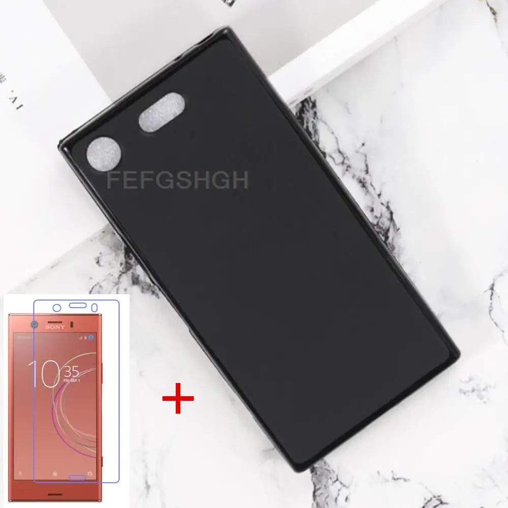 Anti-knock Soft TPU Phone Case For SONY Xperia XZ1 Compact XZ1mini XZ1c G8441 G8442 S0-02K Silicone Cover Bumper Tempered Glass