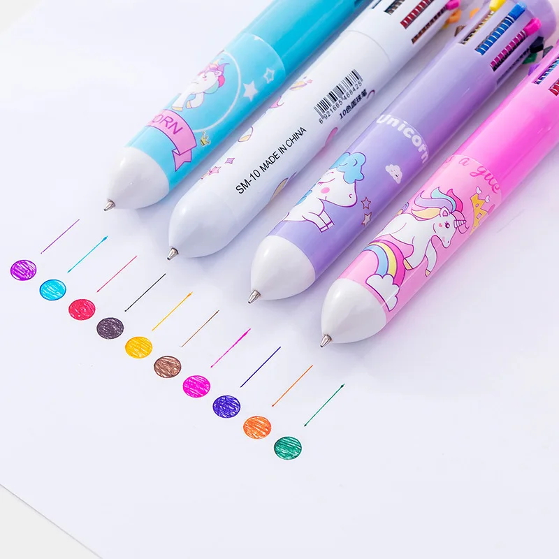 4Pcs 10 Color Cartoon Pen Kids Gifts Birthday Party Children's Prizes Christmas Wedding Guest Gifts Carnival Party Gift Pack