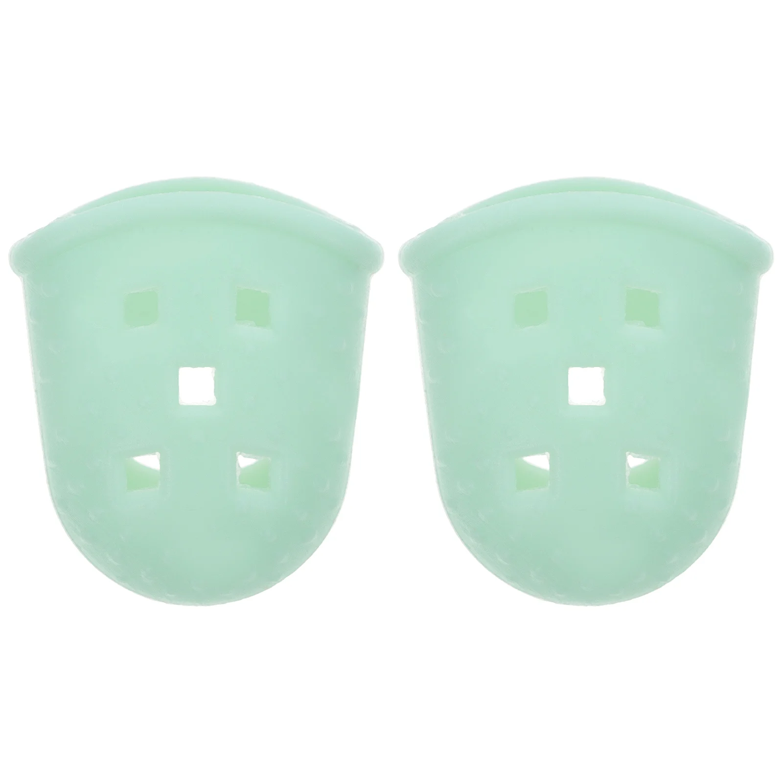 

2pcs Silicone Finger Protectors Light Green Thumb Covers Anti-pain Kalimba Supplies Durable Wear-resistant Flexible Comfortable