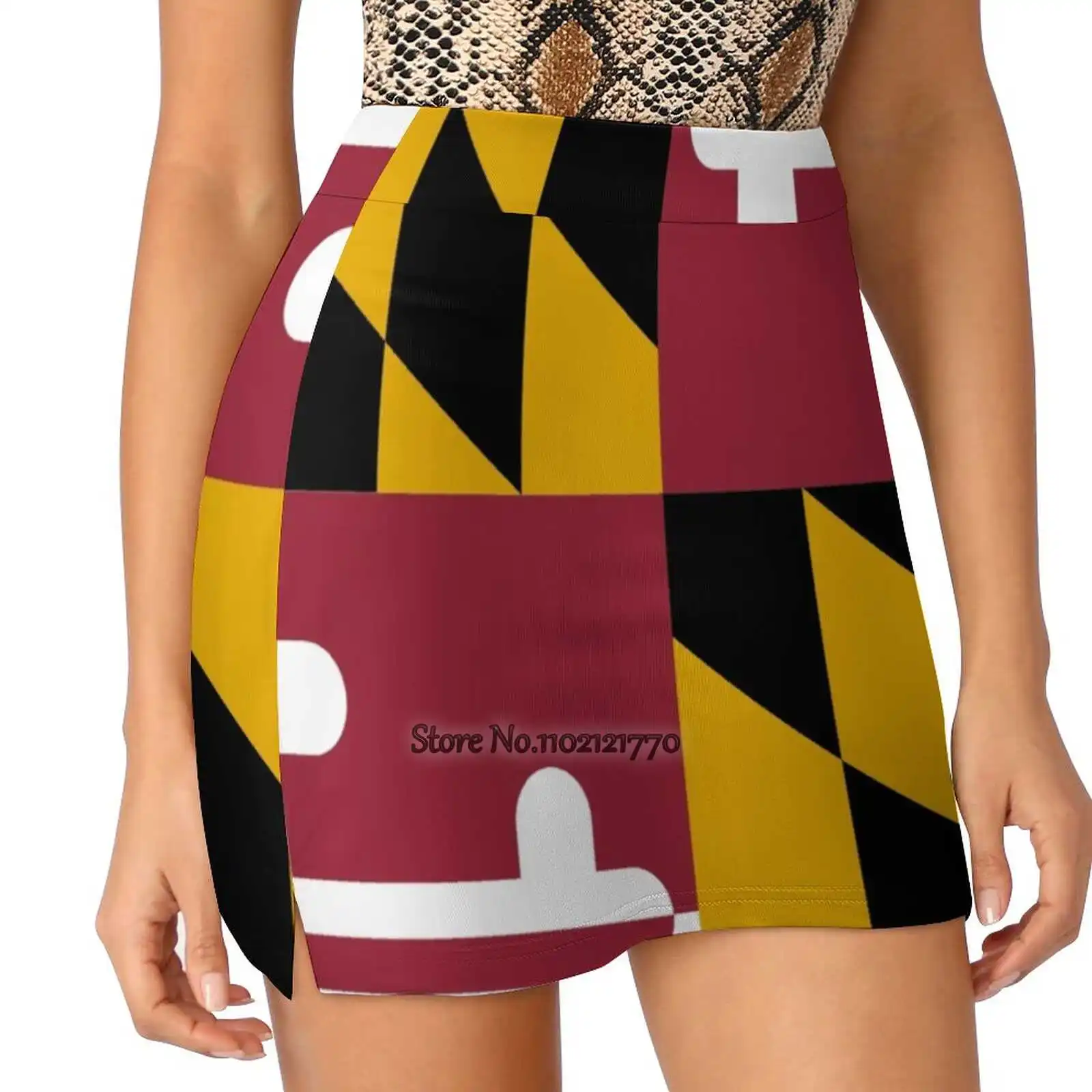 

Maryland Flag Women Sports Lining Skirt Tennis Dance Fitness Short Printed Skirts Maryland Annapolis Baltimore America American