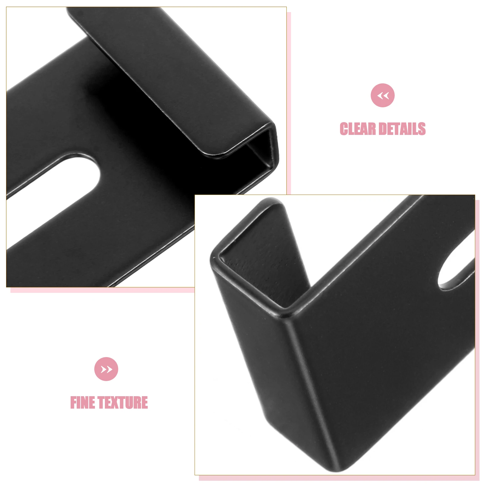 4 Pcs Mirror Brackets Stainless Steel Heavy Duty Wall Mount Frameless Mirror Holder Black Screw Installation Hardware