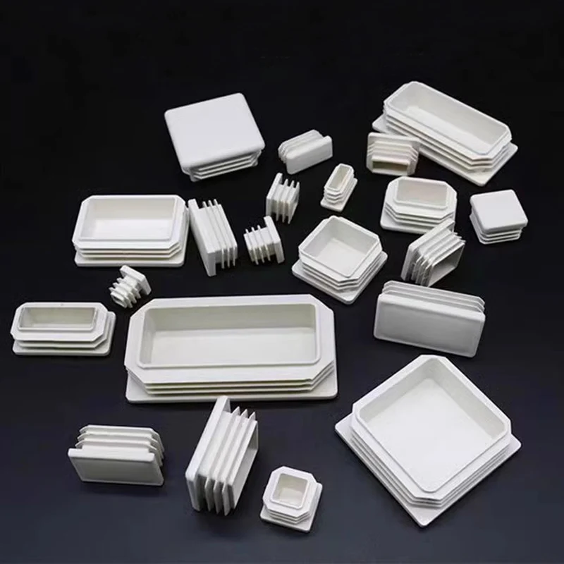 Rectangle/Square Square Plugs Pipe Plastic Blanking End Cap Pipe Inserts Plug Bung Steel Leg Stopfen Dust Cover 15x15mm-50x100mm