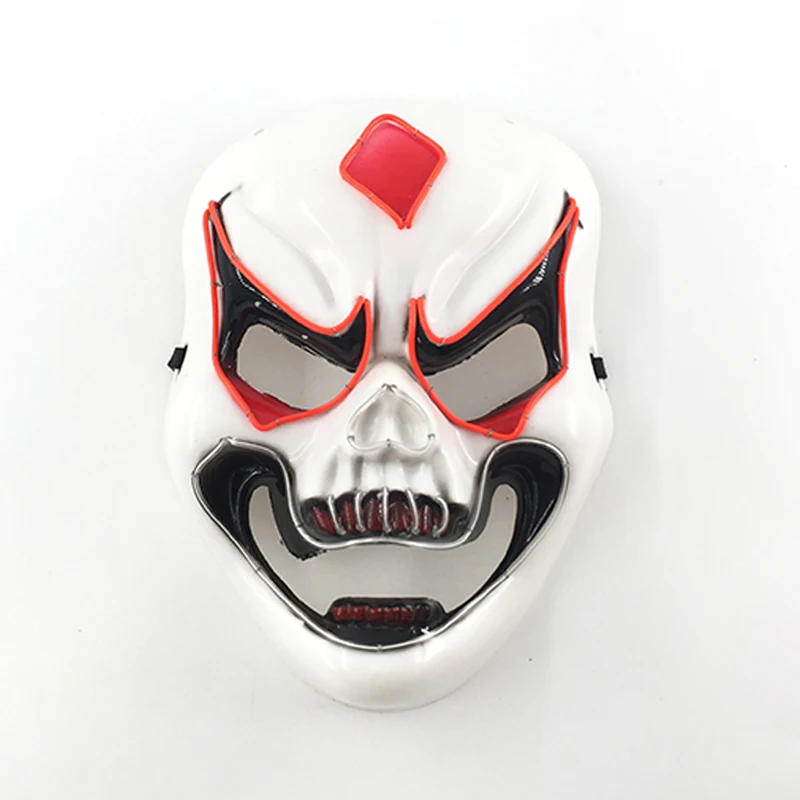 Horror-LED-Licht-Gesichtsmasken, gruselige leuchtende Maske für Männer, leuchtende Maske, Verkleidungsmaske, Kostümzubehör