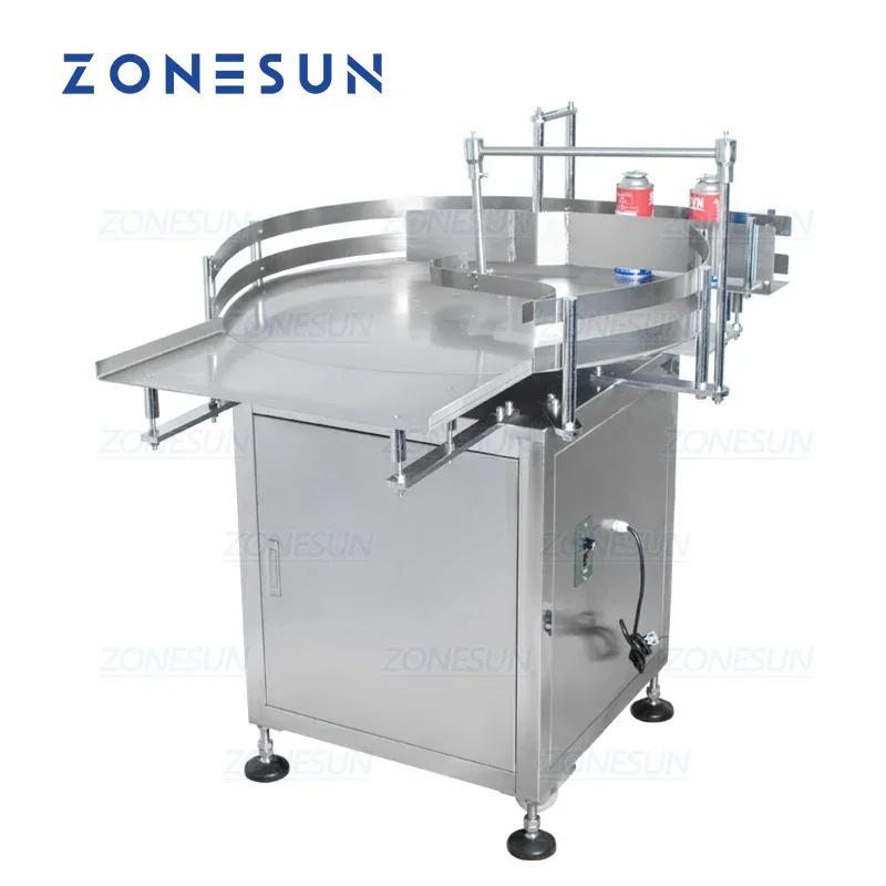 

ZONESUN Automatic Round Rotary Plastic Glass Bottle Unscrambler Food Packing Sorting Turntable Feeding Table Arranging Machine