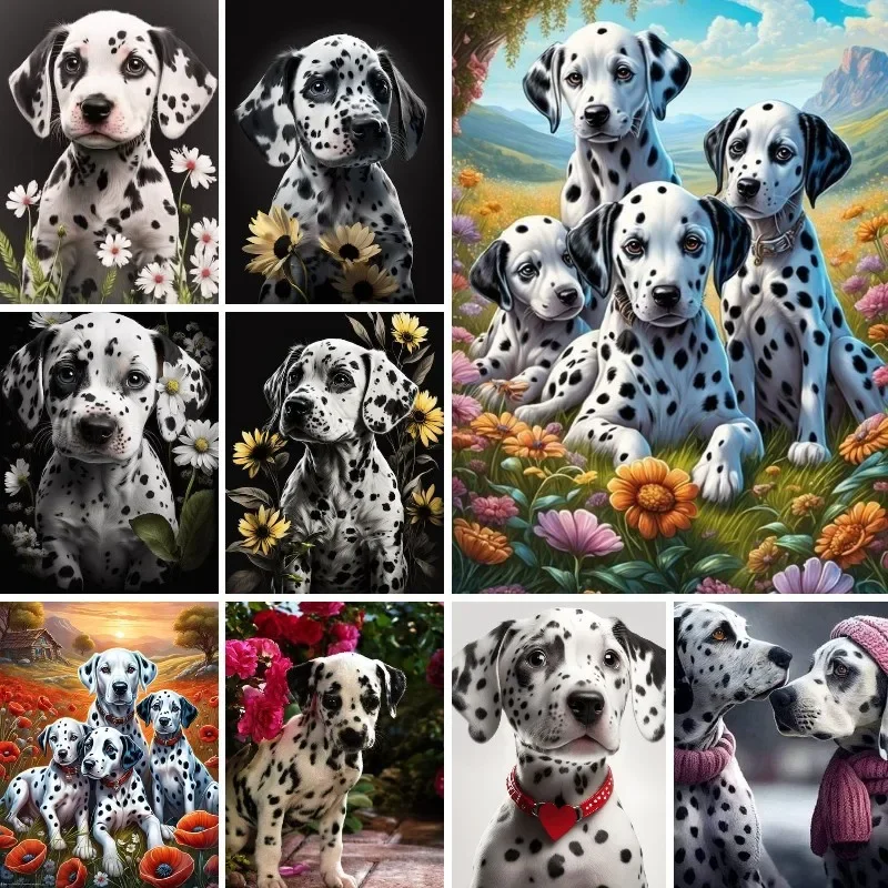 Dalmatian Dogs Diamond Painting Kits for Adults and Kids,DIY Paint with Diamonds Art Kit,Perfect for All Ages and Skill Levels